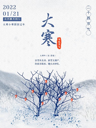 冬季节气二十四节气大寒海报