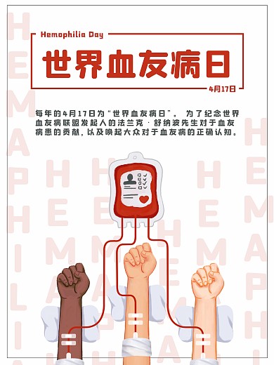 世界血友病日海报