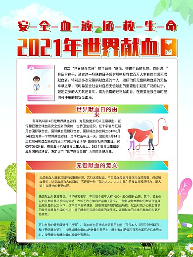 6.14世界献血日献血宣传系列海报展板