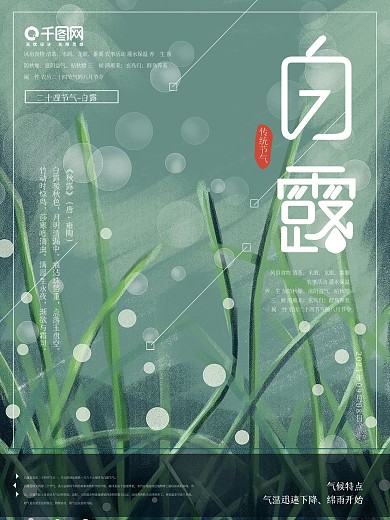 原创插画创意白露节气海报设计