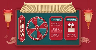 过年不打烊店铺活动抽奖banner