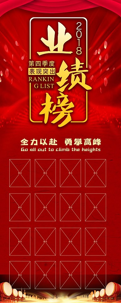 业绩排行榜展架宣传