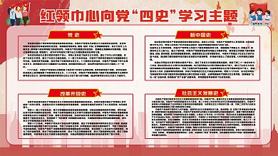 红领巾心向党四史学习宣传展板