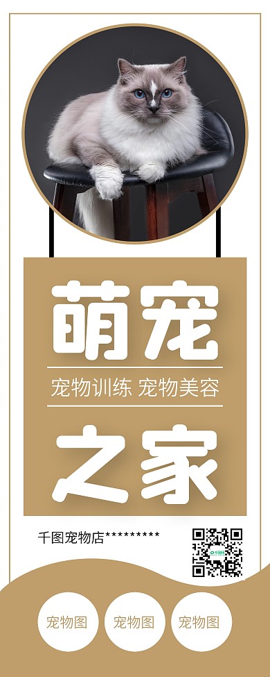 猫咪宠物馆狗狗蓝猫宠物店宣传X展架易拉宝