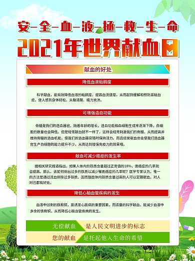 6.14世界献血日献血宣传系列海报展板