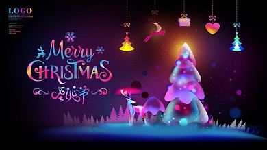 Merry Christmas圣诞节展板