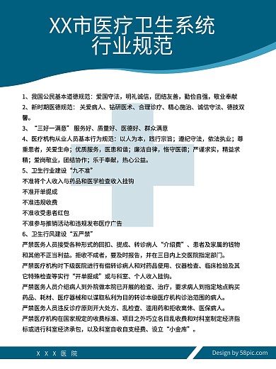 医疗行业规范海报