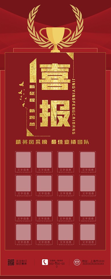 公司业绩喜报内容展架