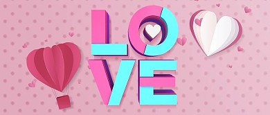 公众号封面粉红色love