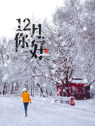 创意合成12月你好创意海报