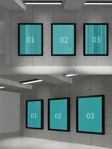 原创模型地下通道海报样机