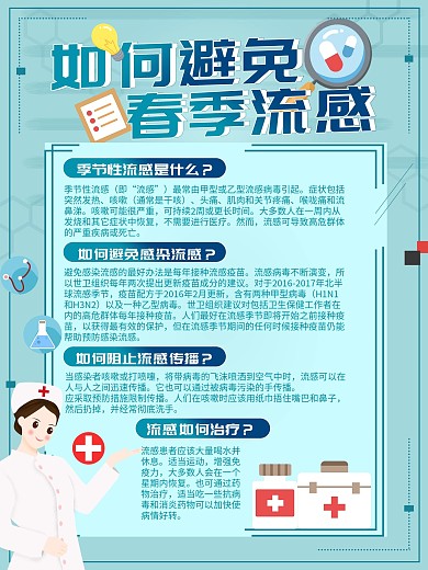 春季预防流感海报
