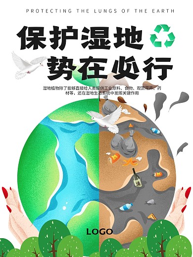 保护环境湿地人人有责爱护环境海报