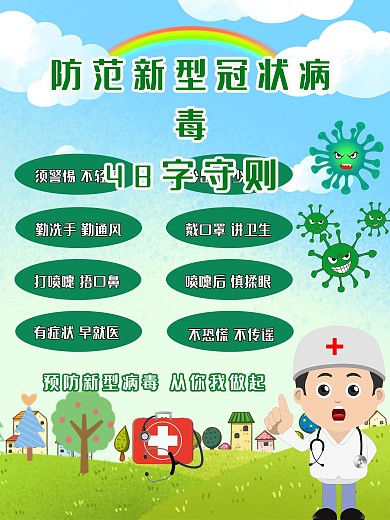 防范新型冠状病毒48字守则