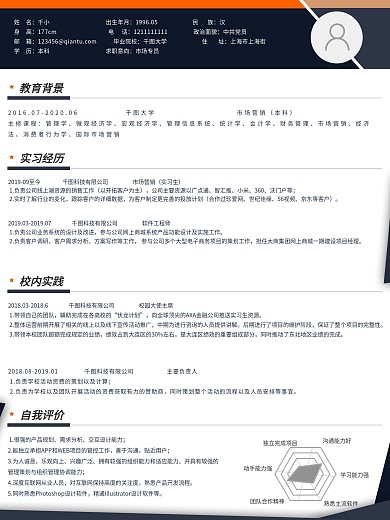 简约大气个人工作简历