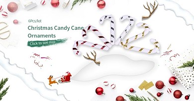 小清新圣诞拐杖外贸简约海报