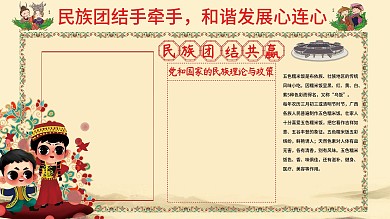 可爱的民族团结展板