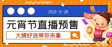 简约元宵节直播预售宣传
