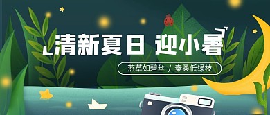 小暑公众号夏天夜景温馨封面