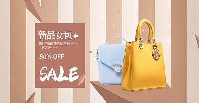 小清新时尚优雅女士单肩包手提包女包海报