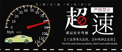 禁止超速文明行车公众号封面仪盘表