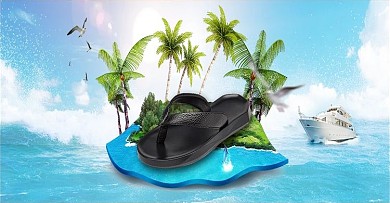 日常夏季沙滩风简洁素雅风banner海报