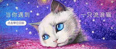 当你遇到一只流浪猫领养宠物新版公众号配图