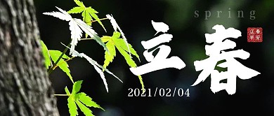 立春春分节气春天发芽新生早安简约绿色封面