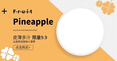 简约扁平香水菠萝详情页PSD格式