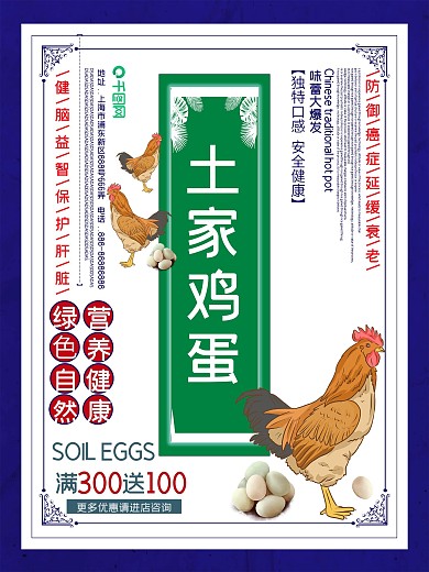土鸡蛋促销海报