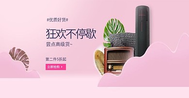 粉色狂欢不停歇活动图PSd