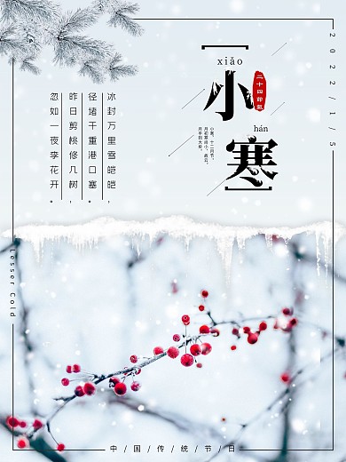 二十四节气之小寒节气海报