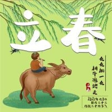 立春节气清新绿色公众号次图