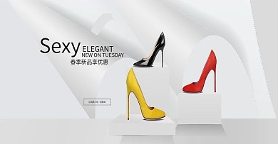 天猫时尚潮流美妆精致女鞋海报