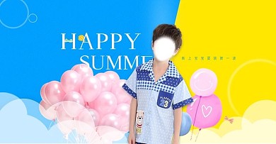 小清新儿童装男装睡衣海报