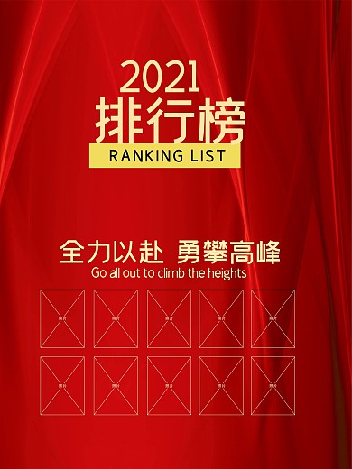 业绩排行榜海报宣传