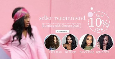 粉色简约假发女装复活节海报