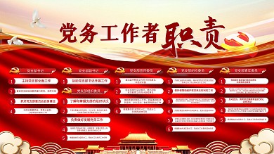 一图读懂党务工作者职责党建宣传栏展板