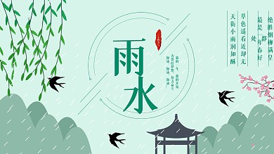 雨水节气展板海报