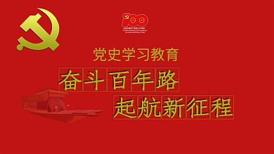 建党100周年红色喜庆百年党史展党建展板