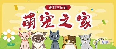 卡通可爱宠物公众号封面