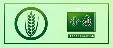 原创绿色清新二十四节气之小满背景图