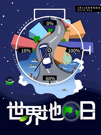 原创世界地球日节日宣传海报