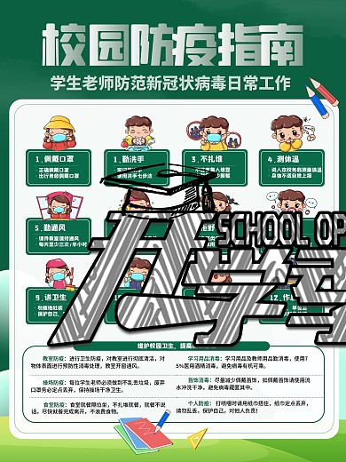 校园预防新型冠状病毒宣传公益宣传海报