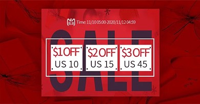 双11简约红色海报