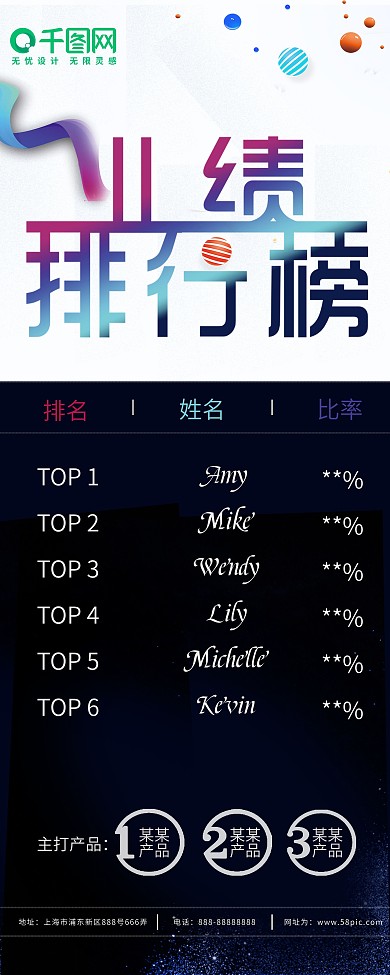 企业销售业绩排行榜易拉宝X展架