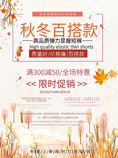简洁大气秋冬促销海报设计