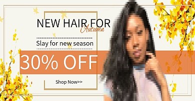 黄色银杏简约假发女装海报