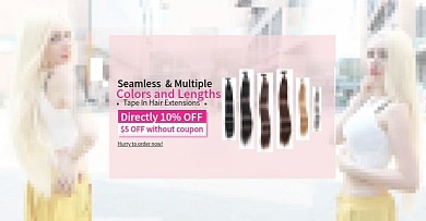 假发接发女装粉色简约海报