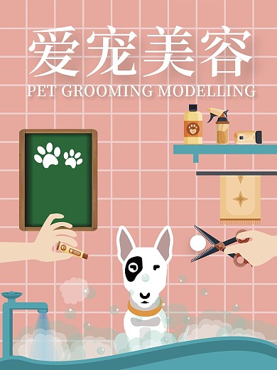 宠物美容宣传海报